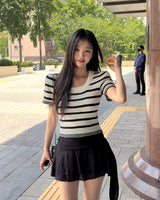 Tetti stripe short‑sleeve knit