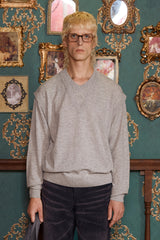 LAYERED V NECK KNIT / GREY