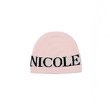 CASHMERE LETTERING JAQUARD BEANIE_PINK