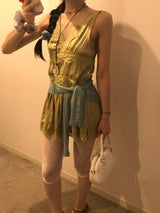 Dear. Antique Satin Lace Slip Mini Dress