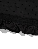 MESH STAR RUFFLE MINI SKIRT(BLACK)