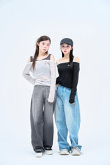 オフショルダーレイヤードTシャツ / off shoulder layered TEE