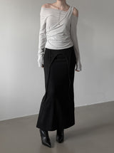 Janet two-way slit long skirt