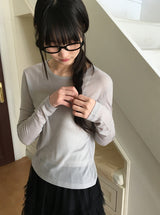 Pohini Layered Basic Tencel Long Sleeve Tee