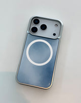  [MADE] ミスティブルー シルバー エポキシ MagSafeバンパー iPhoneケース