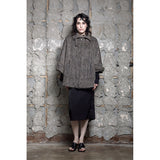 HAIRY BELTED CAPE COAT