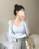 [MADE/set item] Punching, lace camisole + cardigan set
