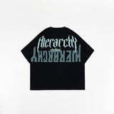 HIERARCHY STUDIOS Unruled - ブラックミラーワイドオーバーサイズTシャツ