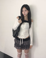 Stripe firll cancan skirt