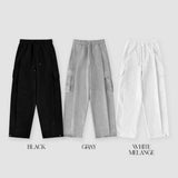 Snap cargo wide sweatpants