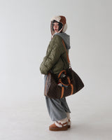 Camel quilting quilted earring truffler hat