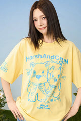 ハンドドローンドッグルーズTシャツ