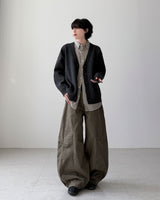 Art V-neck Balloon Cardigan