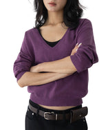 Bamboo Deep V-Neck Knit Top