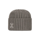 VA Curved Logo Washed Beanie / Khaki Gray