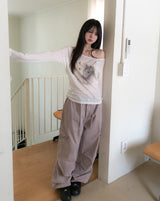 Pony Printing One Shoulder Long Sleeve