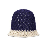 メタルティップクロシェツートーンバケットハット / Navy
