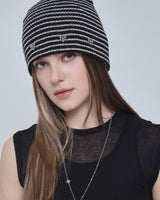 STUD LINE BEANIE_BLACK
