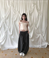 [ cotton fit ] ウォーブオーバーシャーリングポケットワイド pt