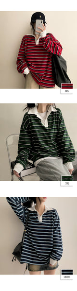 Lao Rouge Fit Color Collar Danjara Sweatshirt T-shirt