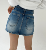 ローライズヒップスカートAラインデニムミニスカート IN SHORTS