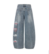 Celine Lettering Wide Denim Pants