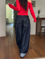 Pose Hip Pocket Non-Fade Roll-Up Denim Pants