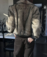 [F/W] High neck leather fur jumper(2color)