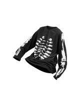 RE-BONE (Skeletal Line) –ウォッシュ ボーンプリント スタッズ ロングスリーブ Tシャツ
