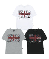 ユニオンジャックヴィンテージグラフィックレギュラーフィットTシャツ -ホワイト