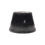 VA Stud Over Dying Denim Drop Bucket Hat / Black