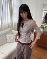 Isha Floral 7-Sleeve T-Shirt T-Shirt