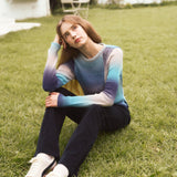 WOOL GRADATION KNIT TOP - SKYBLUE & BLUE