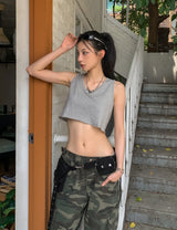 フィリーカッティングワイドクロップスリーブレス
