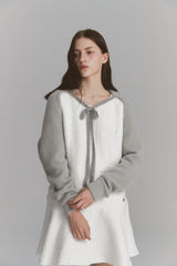 Fur Ribbon Bolero Gray