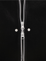 [SET UP가능] ベルベットミンククロップフードジップアップ