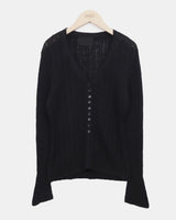 Brel Button Detail Ribbed Slim Cardigan