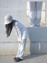 フローラルパッチパンツ