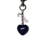 heart gemstone keyring (navy)