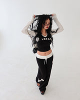 Rose Patch Color Raglan T-shirt