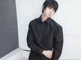 [DOJINOI] MUTE CROP SHIRTS BLACK