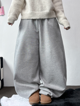 FLEECE-PICKABLE ❤‍🔥M-XL❤BASIC WIDE LONG PANTS UNISEX🖤🩶2COLOR