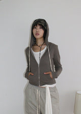 RIB SLIM HOOD ZIP-UP