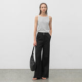 (PT-5646)ROOMY TEXTURE BOOTCUT PANTS