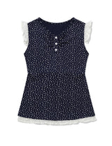 フラワー レース スリーブレス(NAVY)