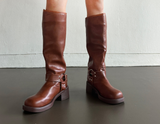 FAUX-LEATHER FEMININE POINT DAILY SIDE-BUCKLE 5CM PLATFORM HEELS - 2 COLOR