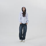 LEATHER APPLIQUE GRAPHIC HOODIE
 - WHITE
M/GREY