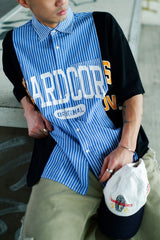 "COLLEGE" リコンストラクティドシャツカラー S/S Tシャツ
