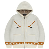 HOCKEY KNIT ZIP-UP HOODIE