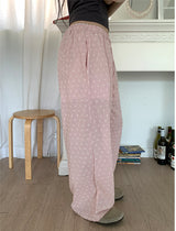 RIBBON PUNCHING WIDE PANTS (3C)